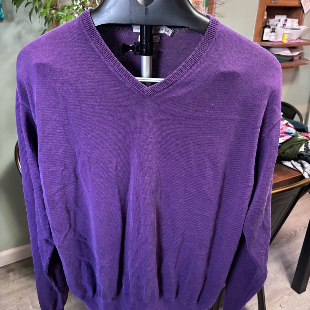 Peter Millar silk cotton cashmere sweater purple size xxl - Picture 1 of 5